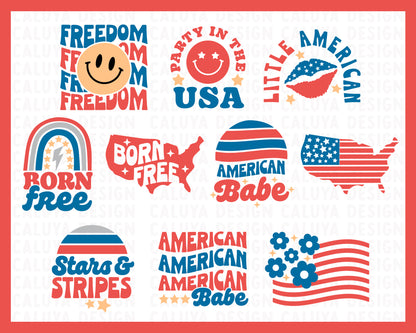 Happy American SVG Bundle | Retro USA SVG 20 Pack Bundle