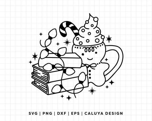 FREE Holiday Book SVG | Cozy Christmas Book SVG