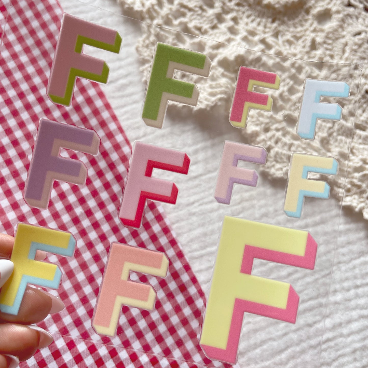 [ Double Sided ] UV DTF Decal Initial Alphabet | Duo Block Letters