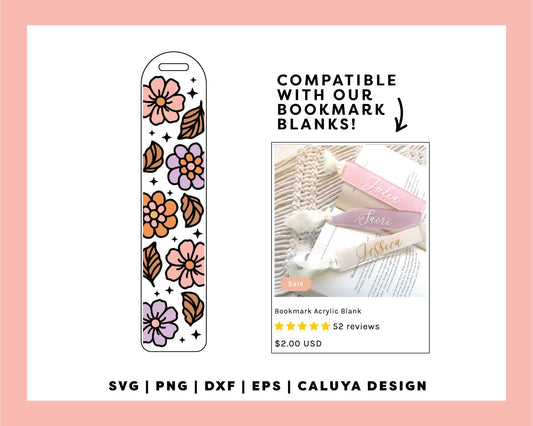 Bookmark Template SVG | Fall Flower SVG