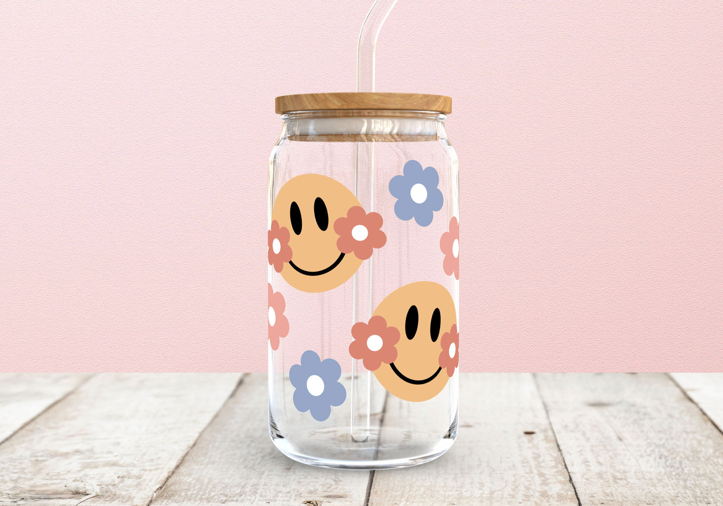 FREE Happy Flower Face SVG | Retro Cute Smiley SVG