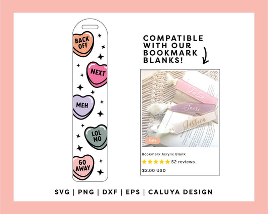 Bookmark Template SVG | Funny Heart Candy SVG