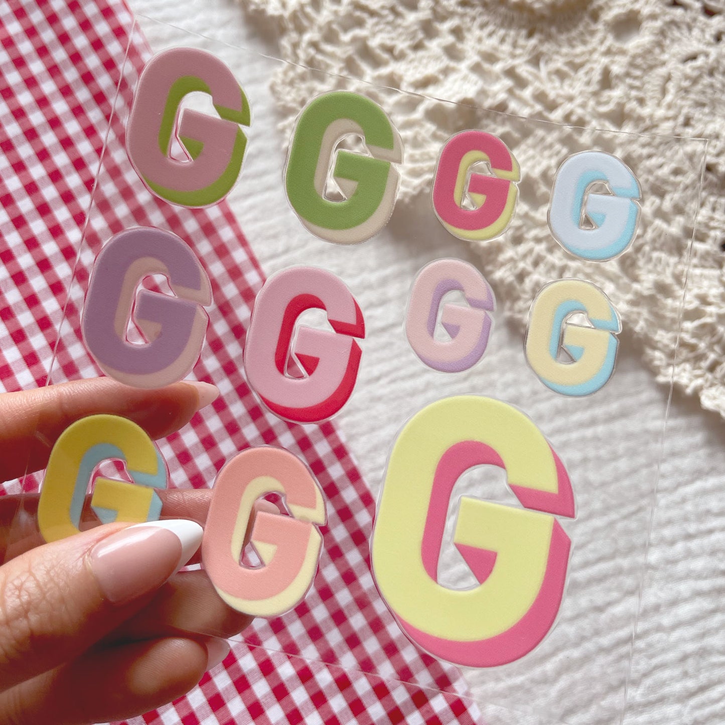 [ Double Sided ] UV DTF Decal Initial Alphabet | Duo Block Letters