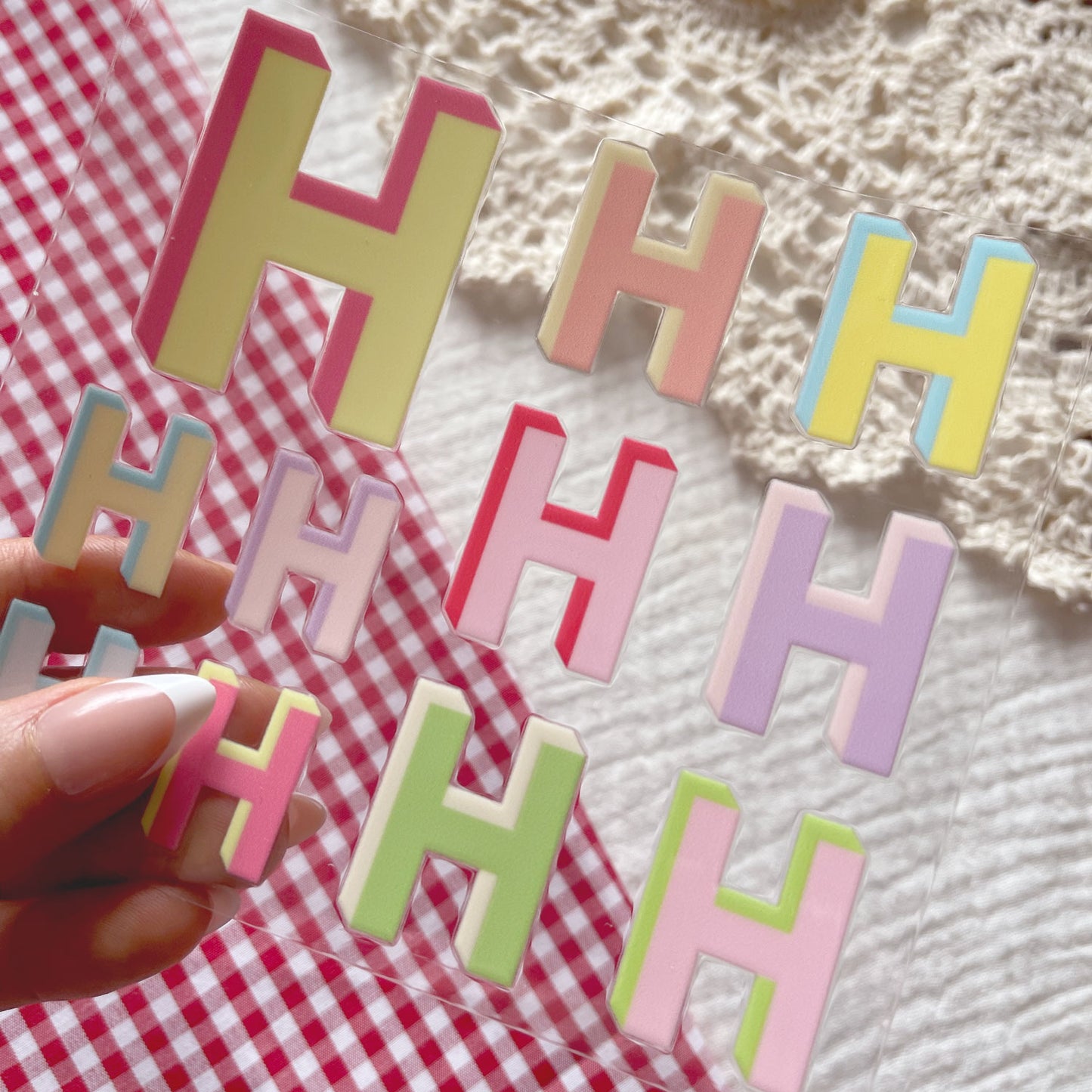 [ Double Sided ] UV DTF Decal Initial Alphabet | Duo Block Letters