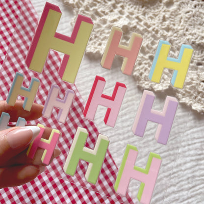 [ Double Sided ] UV DTF Decal Initial Alphabet | Duo Block Letters