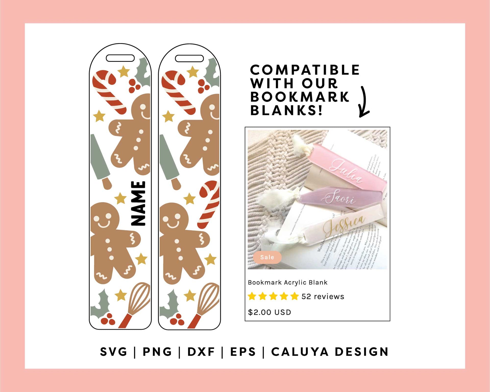 Pastel Christmas Bookmark SVG  Ornament SVG – Caluya Design