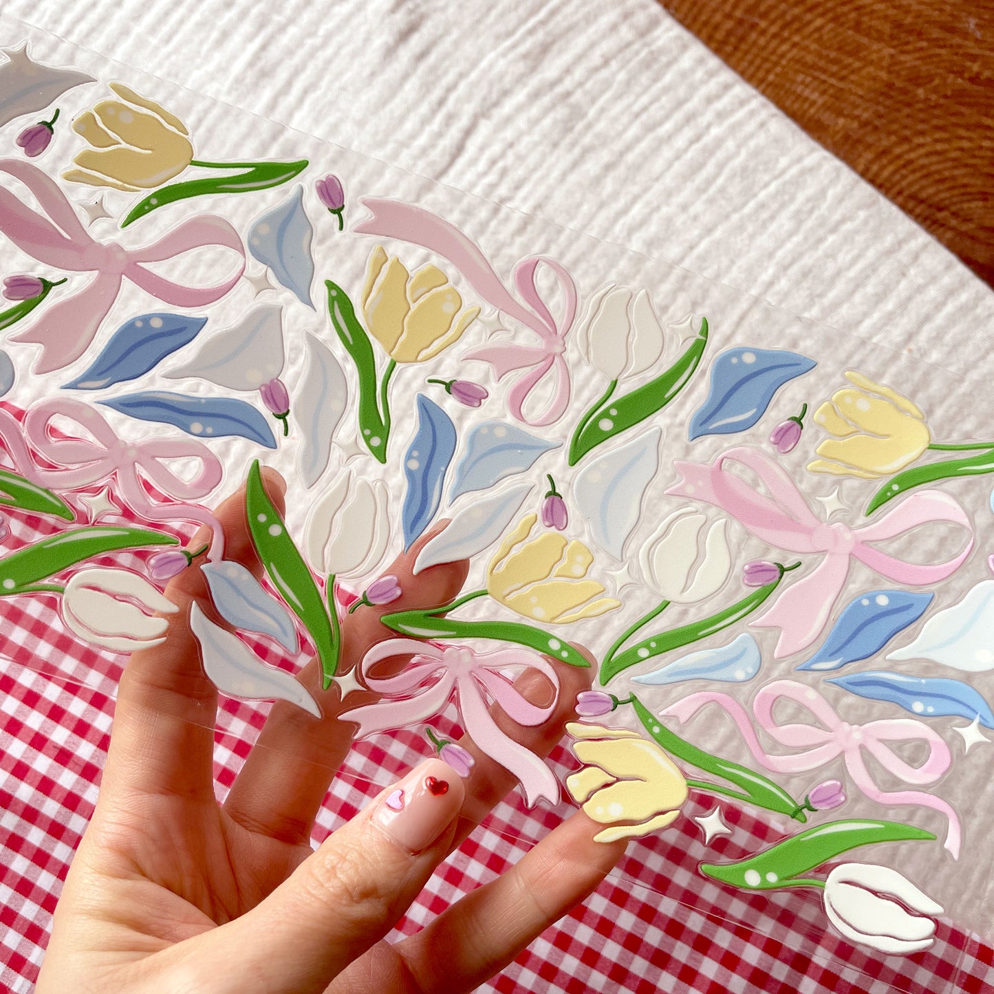 [ Double Sided ] 16oz Cup UV DTF Decal | Coquette Tulip