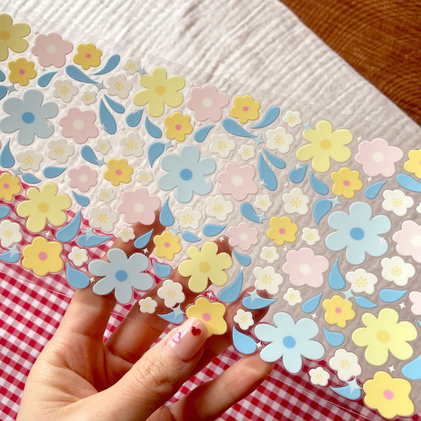 [ Double Sided ] 16oz Cup UV DTF Decal | Pastel Floral Field