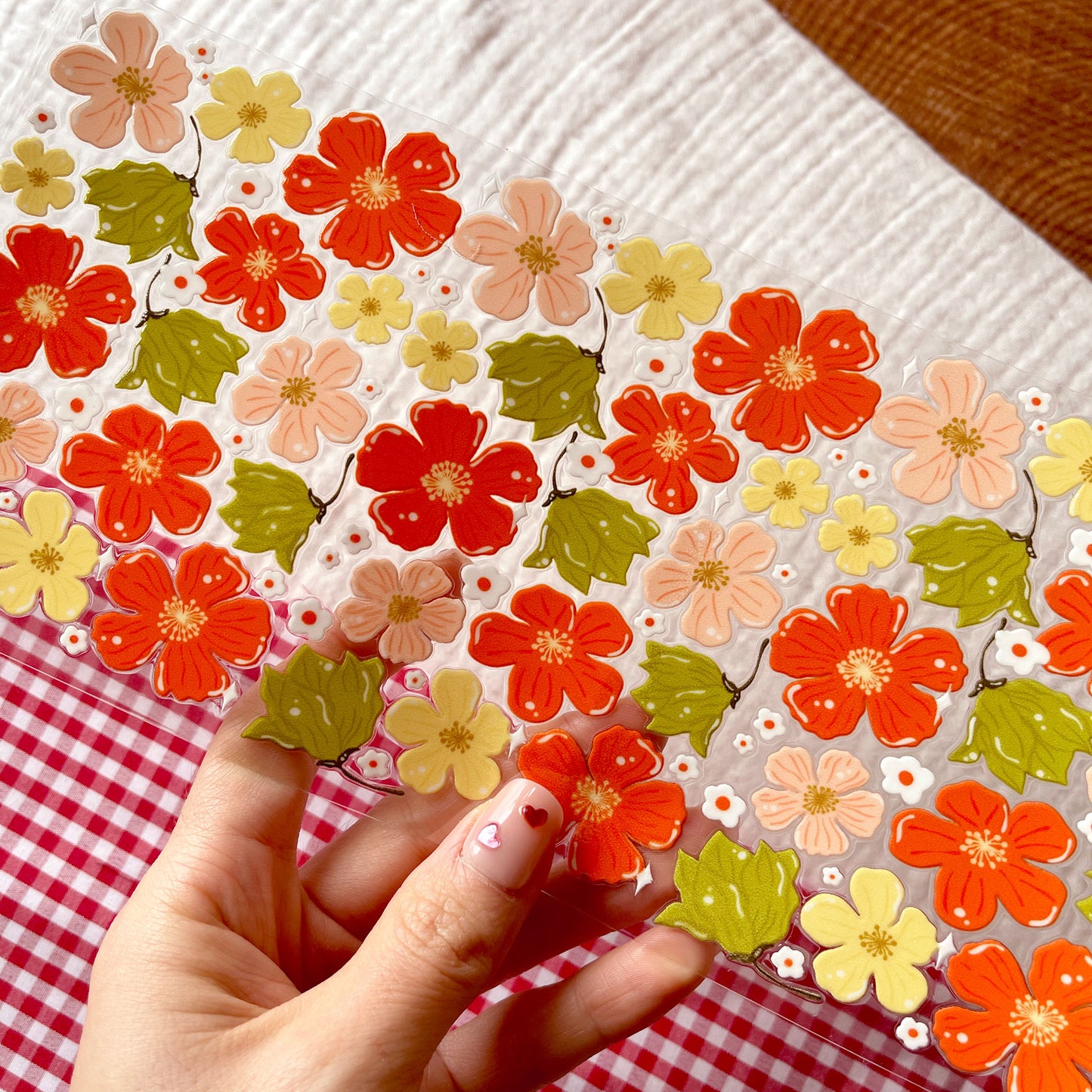 [ Double Sided ] 16oz Cup UV DTF Decal | Orange Flower Field