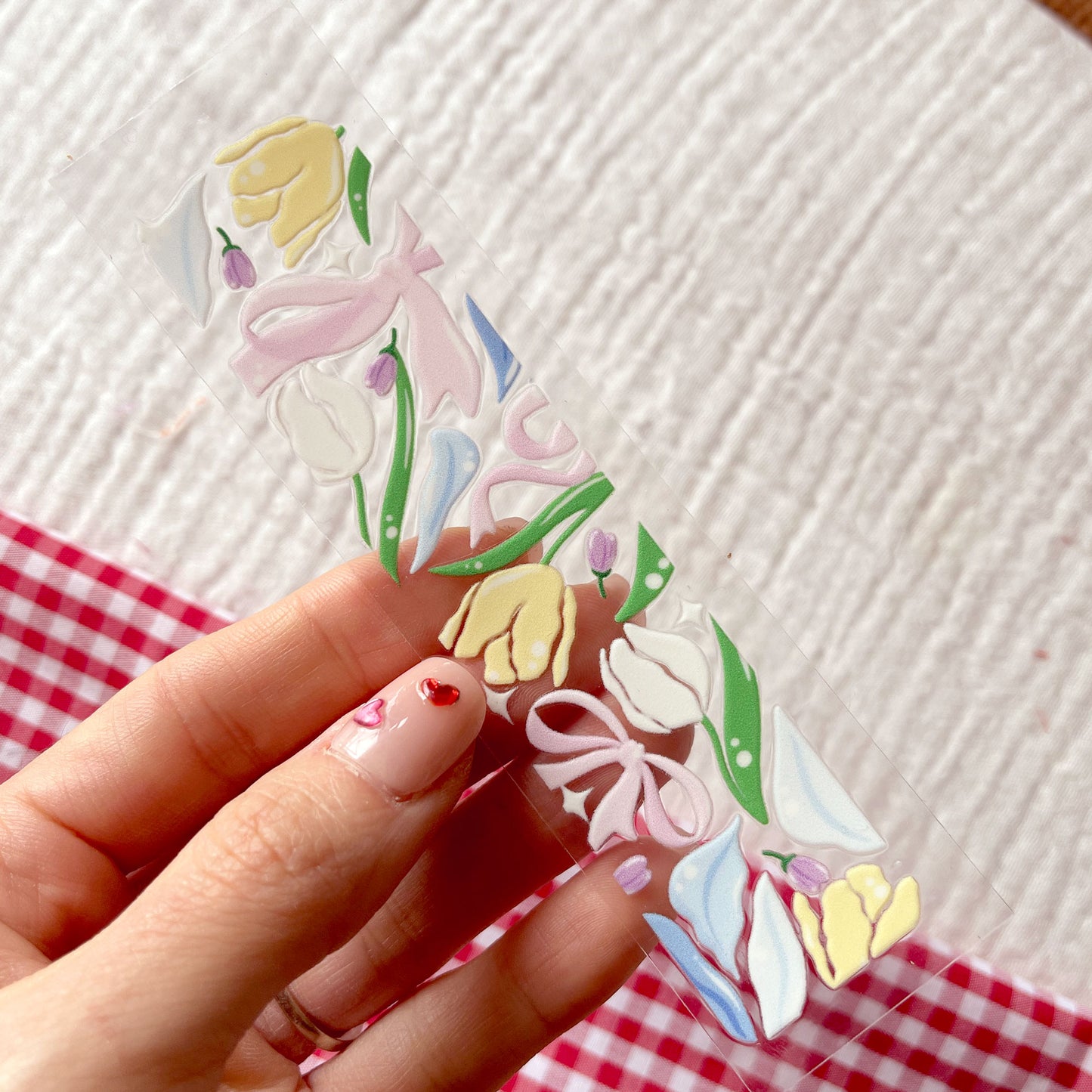 [ Double Sided ] Bookmark UV DTF Decal | Coquette Tulip