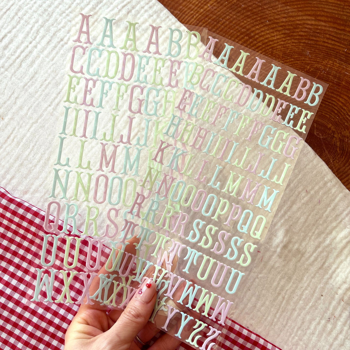 [ Single Sided ] Holographic Letter Sticker Sheet Set | Fishtail Monogram 2 Sheets