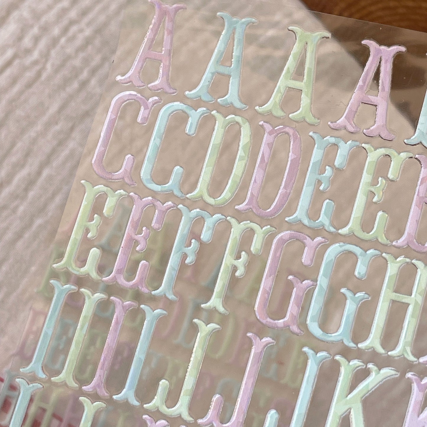 [ Single Sided ] Holographic Letter Sticker Sheet Set | Fishtail Monogram 2 Sheets