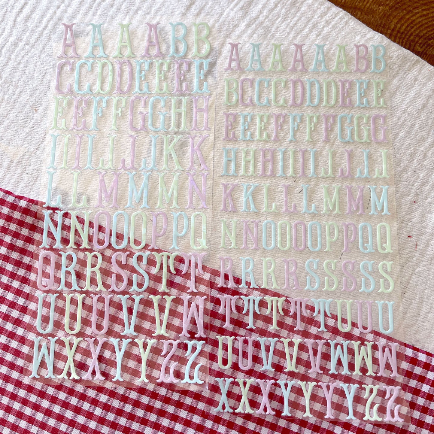 [ Single Sided ] Holographic Letter Sticker Sheet Set | Fishtail Monogram 2 Sheets