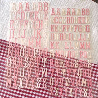 [ Single Sided ] Holographic Letter Sticker Sheet Set | Fishtail Monogram 2 Sheets