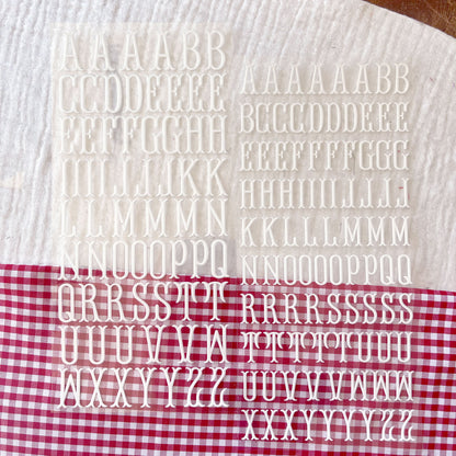 [ Single Sided ] Holographic Letter Sticker Sheet Set | Fishtail Monogram 2 Sheets