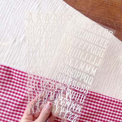 [ Single Sided ] Holographic Letter Sticker Sheet Set | Fishtail Monogram 2 Sheets