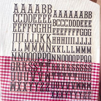 [ Single Sided ] Holographic Letter Sticker Sheet Set | Fishtail Monogram 2 Sheets