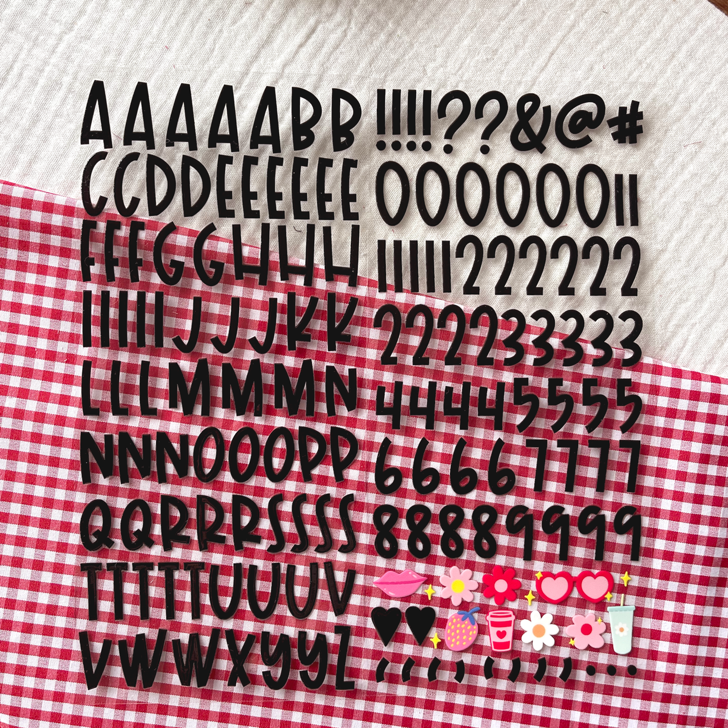 [ Double Sided ] Letter Sticker Sheet | Chunky Hand Written Font
