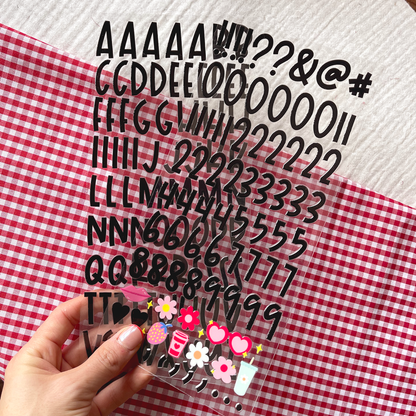 [ Double Sided ] Letter Sticker Sheet | Chunky Hand Written Font