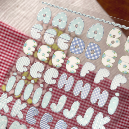 [ Double Sided ] Letter Sticker Sheet | Patchwork Letters