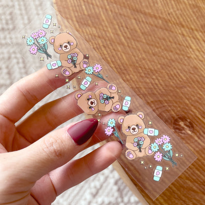 [ Double Sided ] Bookmark UV DTF Decal | Self Care Bear