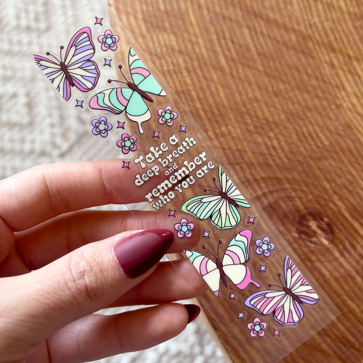 [ Double Sided ] Bookmark UV DTF Decal | Mental Health Butterfly