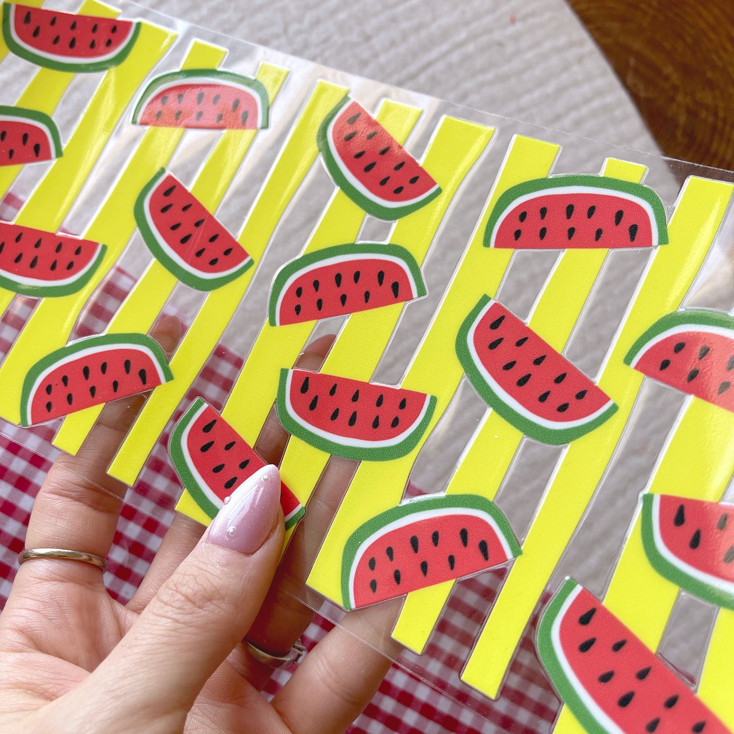 [ Double Sided ] 16oz Cup UV DTF Decal | Watermelon Stripe