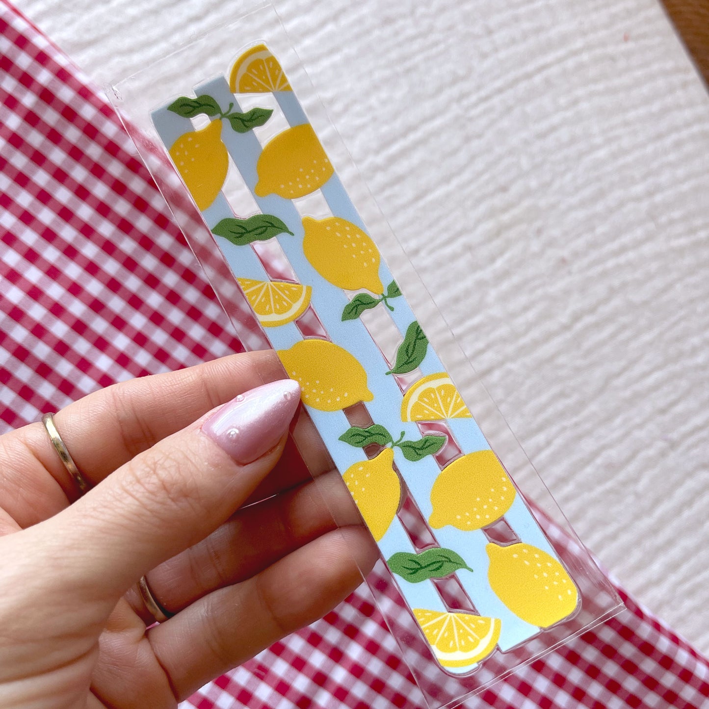 [ Double Sided ] Bookmark UV DTF Decal | Lemon Stripe