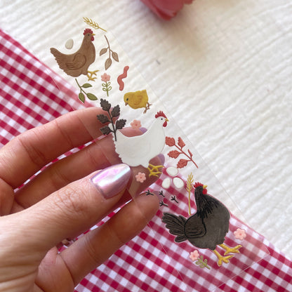 [ Double Sided ] Bookmark UV DTF Decal | Chicken Farm