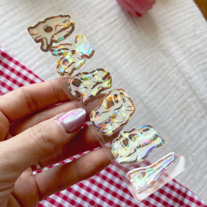 [ Double Sided ] Bookmark UV DTF Decal | Fossil Dino