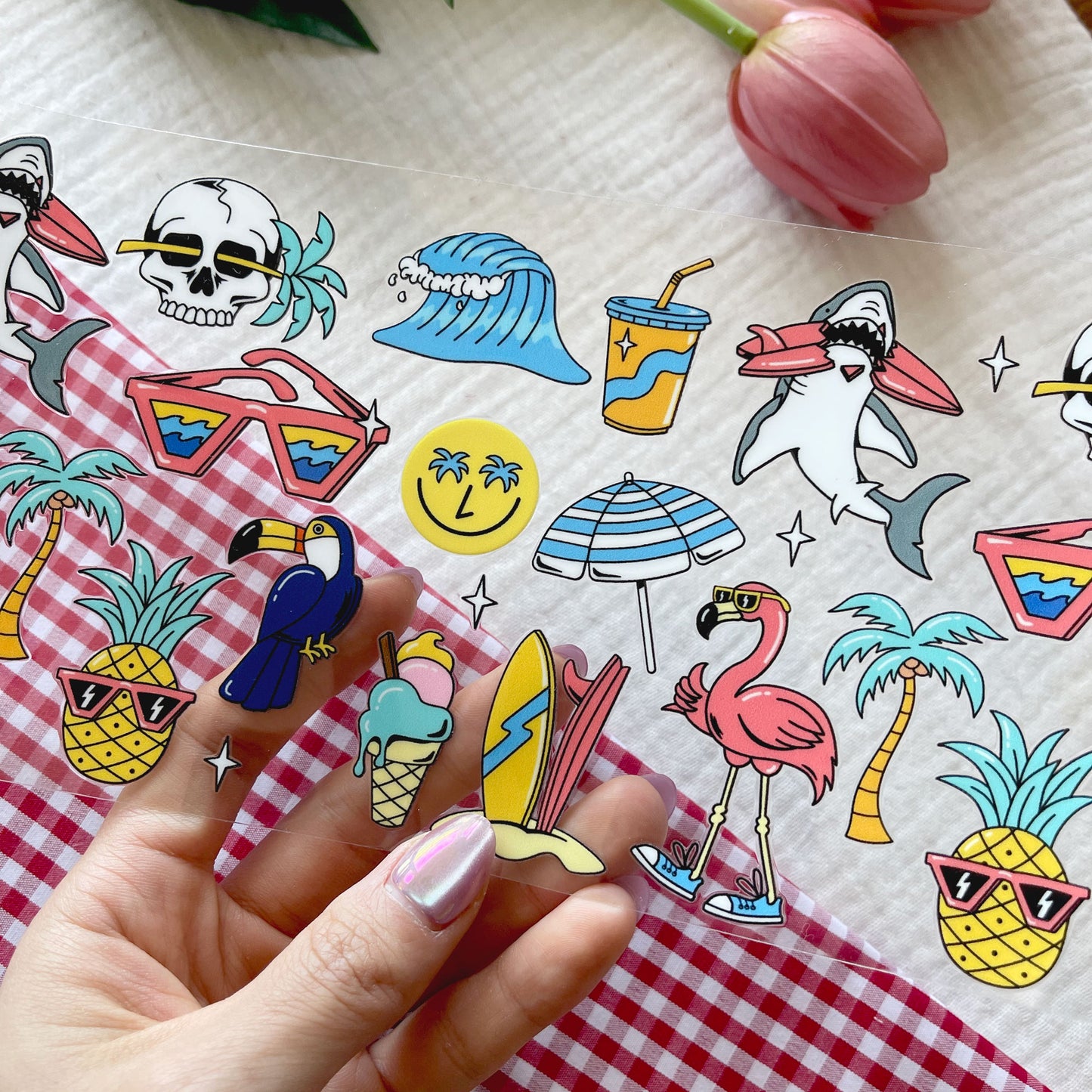 [ Double Sided ] 16oz Cup UV DTF Decal | Summer Chillin'