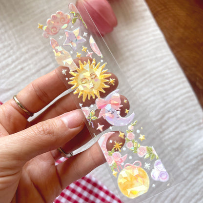 [ Double Sided ] Bookmark UV DTF Decal | Coquette Celestial