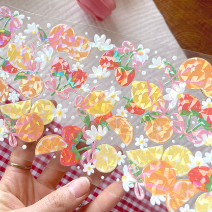 [ Double Sided ] 16oz Cup UV DTF Decal | Summer Fruit Salad