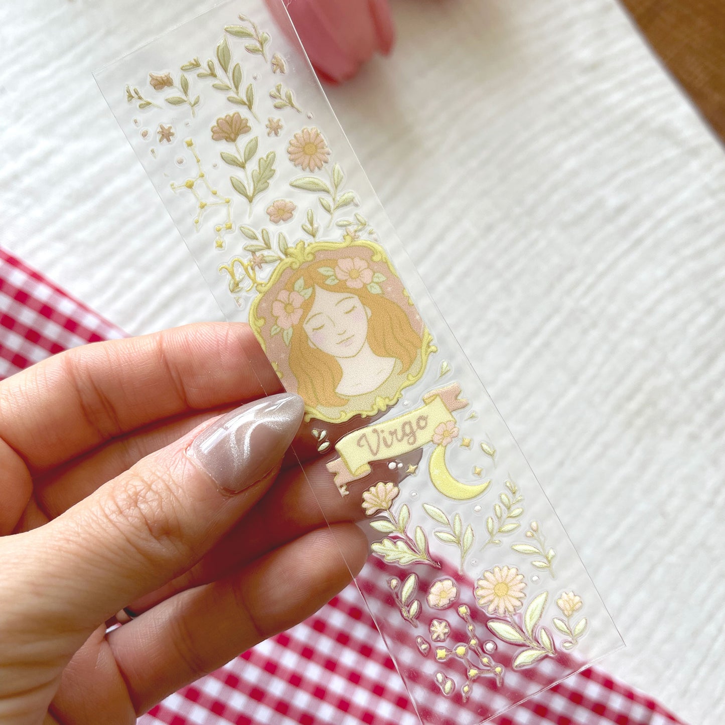 [ Double Sided ] Bookmark UV DTF Decal | Coquette Virgo