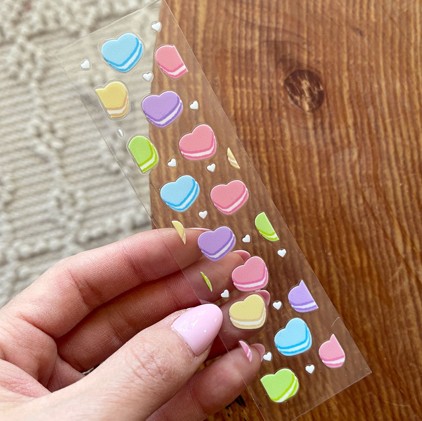 [ Double Sided ] Bookmark UV DTF Decal | Heart Macaroon