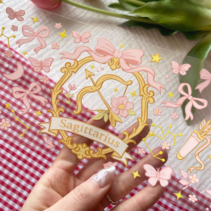 [ Double Sided ] 16oz Cup UV DTF Decal | Coquette Sagittarius