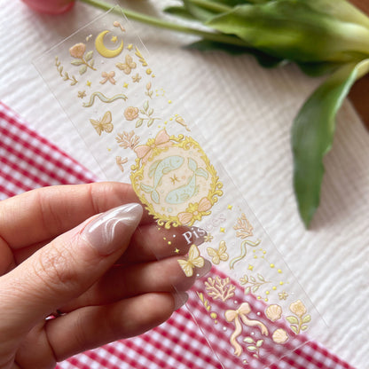 [ Double Sided ] Bookmark UV DTF Decal | Coquette Pisces