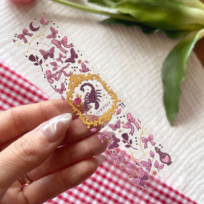 [ Double Sided ] Bookmark UV DTF Decal | Coquette Scorpio