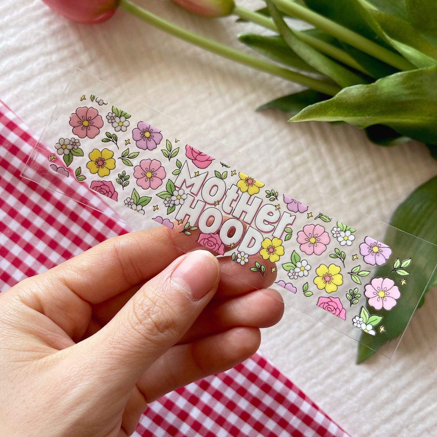[ Double Sided ] Bookmark UV DTF Decal | Motherhood Floral
