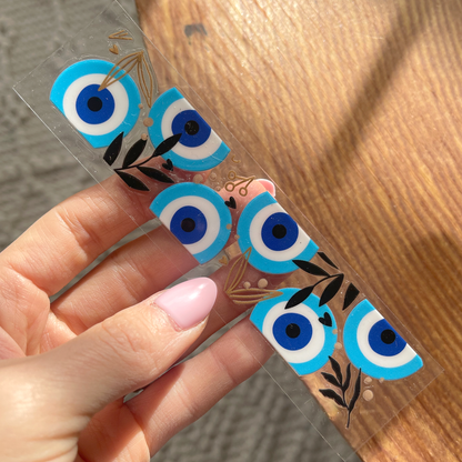 [ Double Sided ] Bookmark UV DTF Decal | Evil Eye