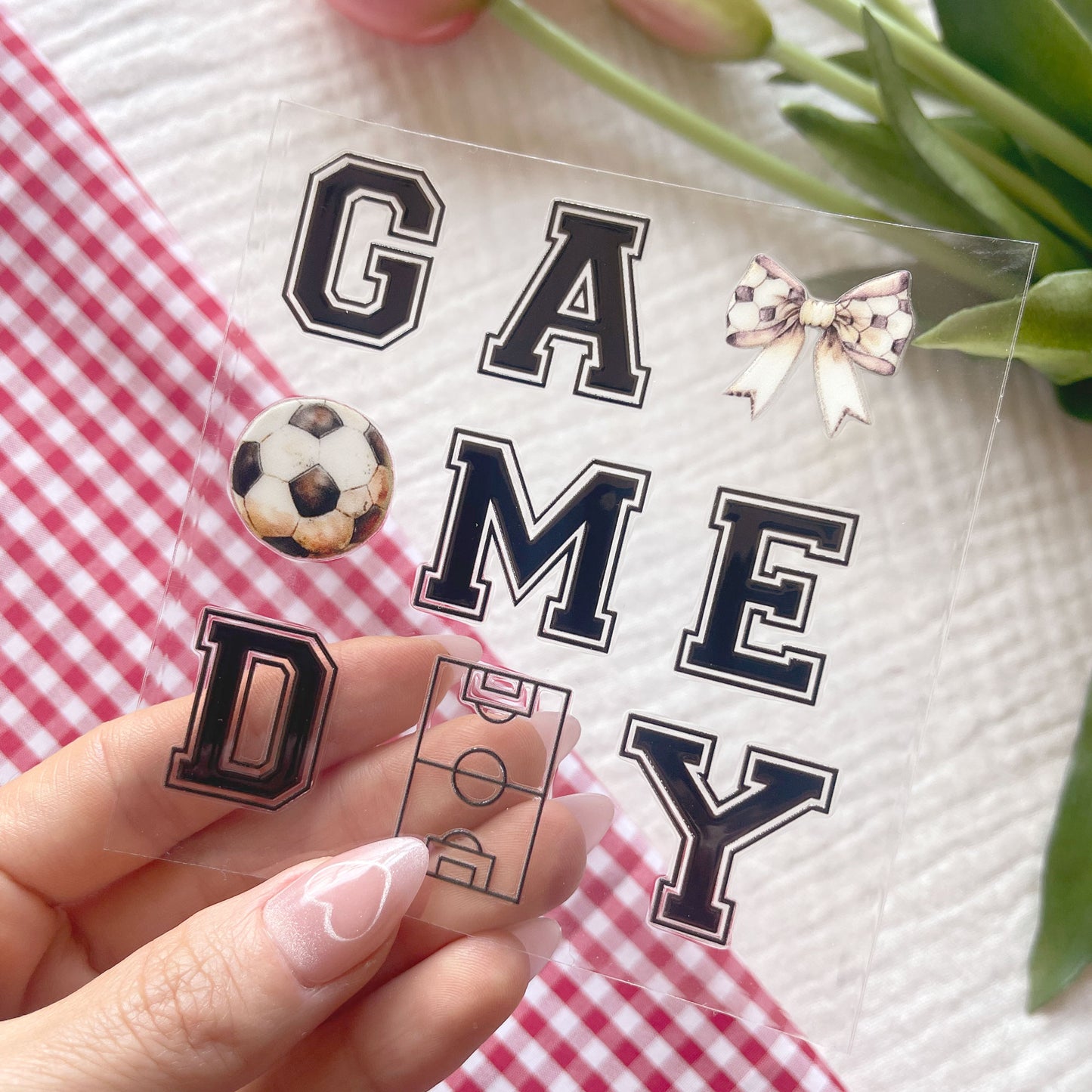 [ Double Sided ] UV DTF Transfer | Game Day Soccer
