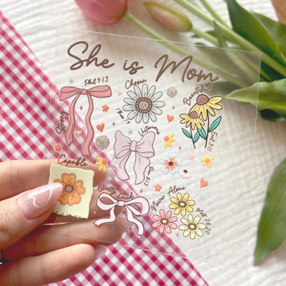 [ Double Sided ] UV DTF Transfer | She Is Mom