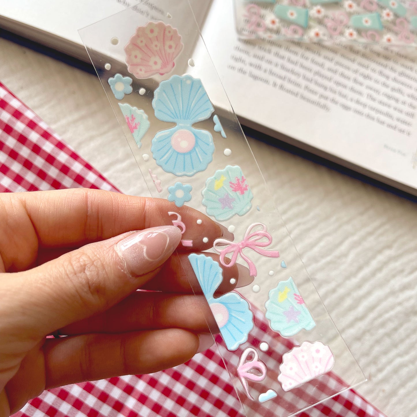 [ Double Sided ] Bookmark UV DTF Decal | Summer Pastel Seashell