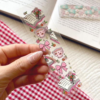 [ Double Sided ] Bookmark UV DTF Decal | Coquette Reading Time