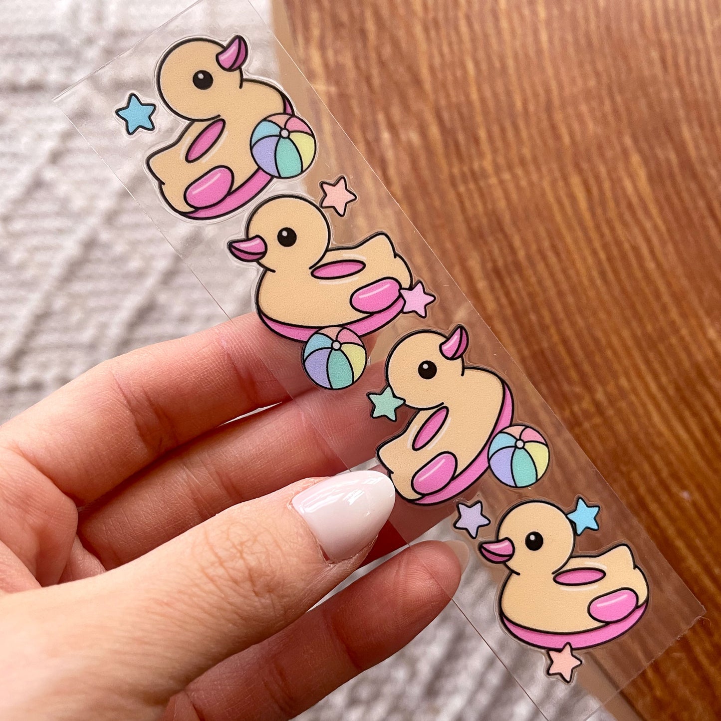 [ Double Sided ] Bookmark UV DTF Decal | Kawaii Ducky