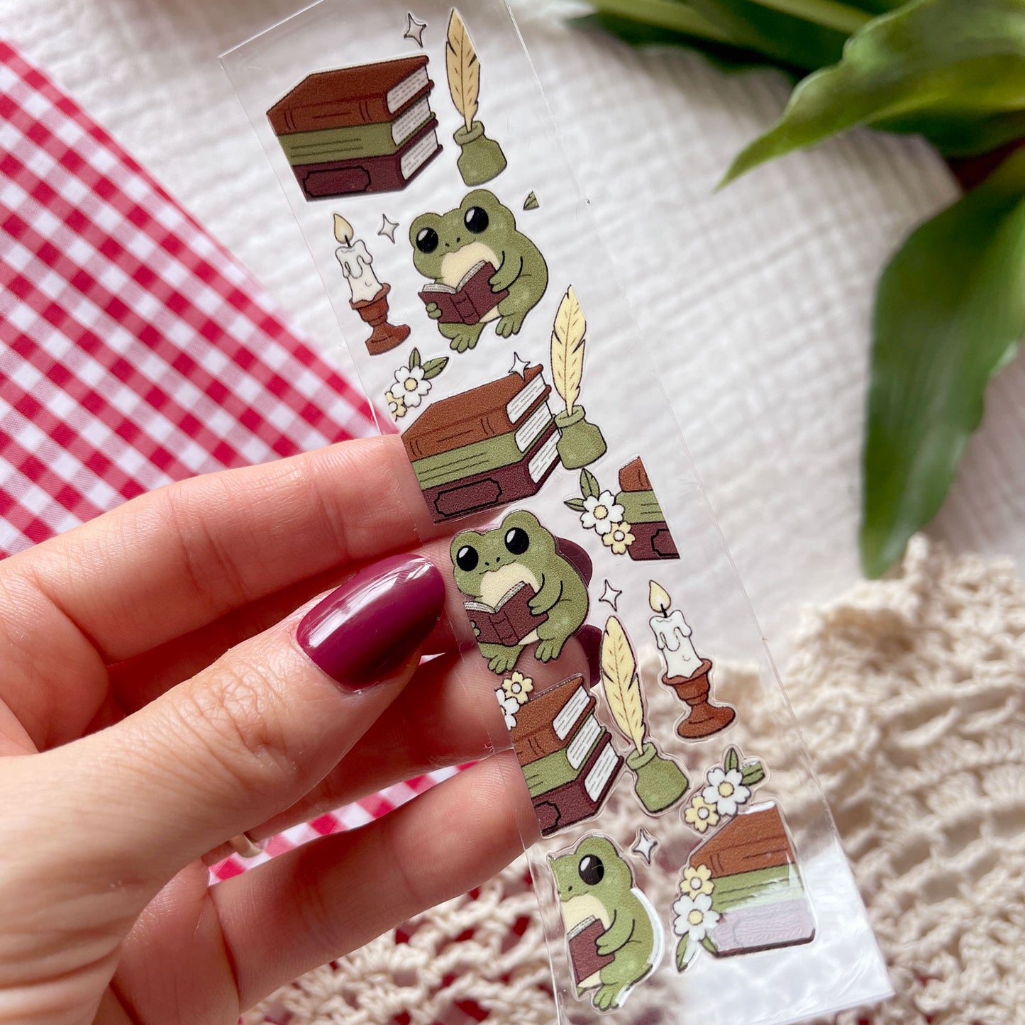 [ Double Sided ] Bookmark UV DTF Decal | Froggy Book Club