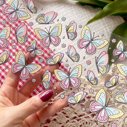 [ Double Sided ] 16oz Cup UV DTF Decal | Spring Butterfly