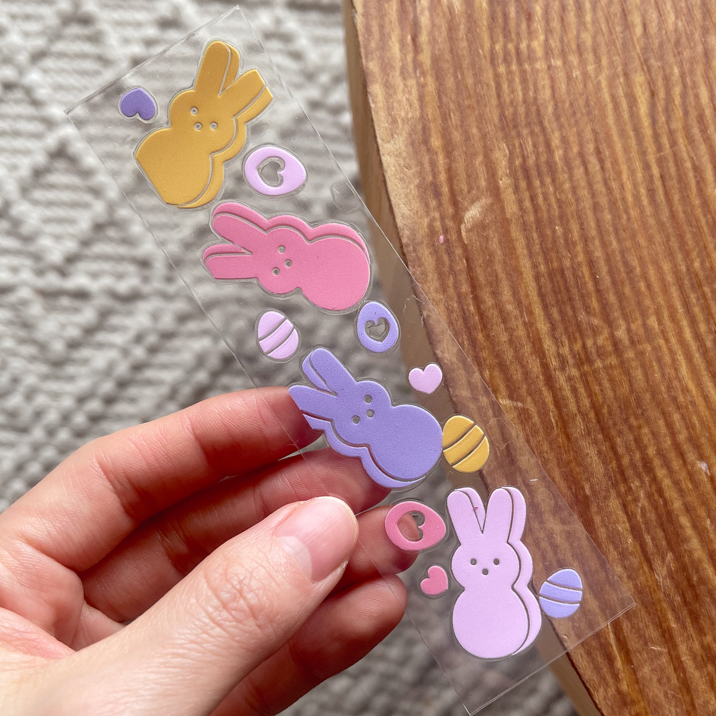 [ Double Sided ] Bookmark UV DTF Decal | Marshmallow Bunny