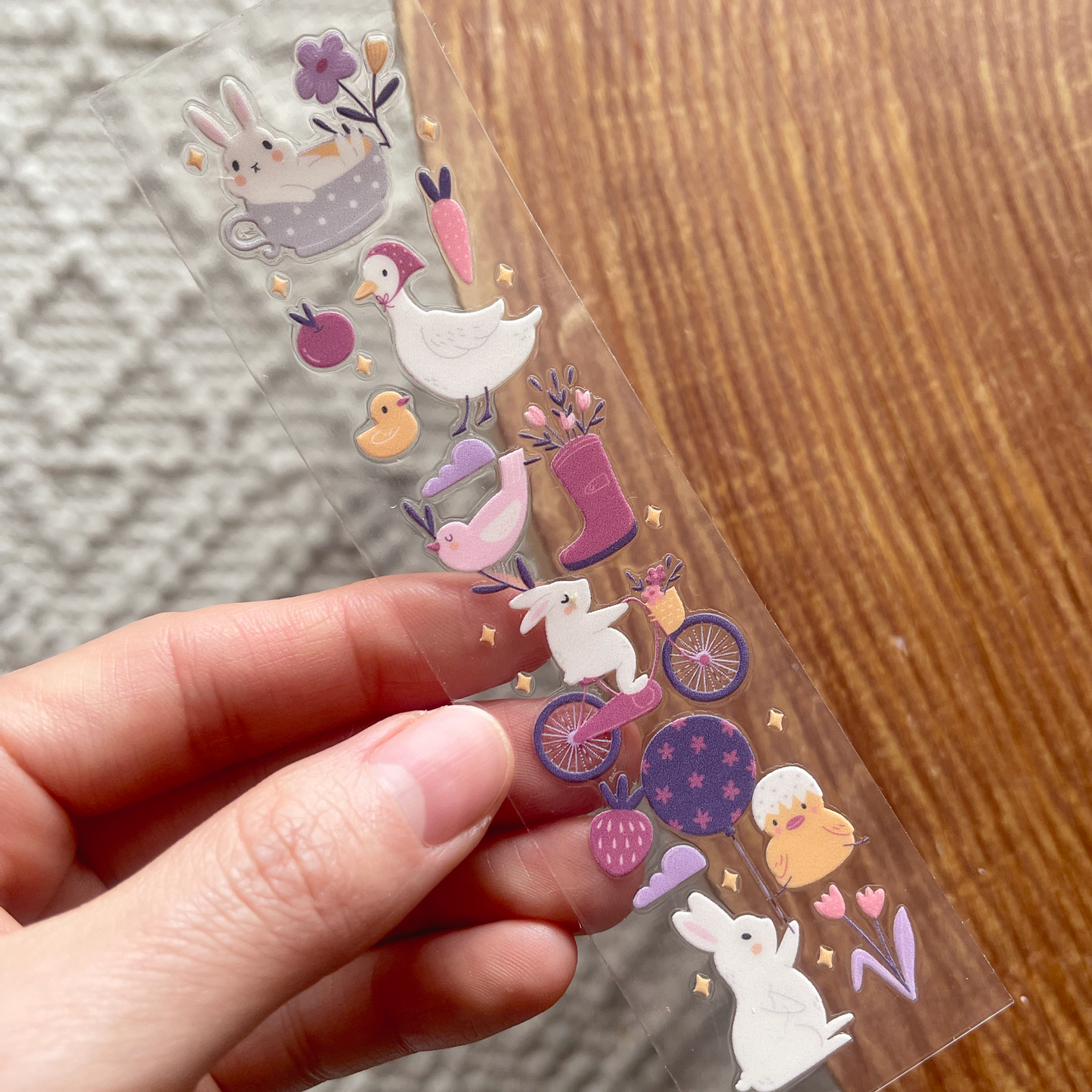 [ Double Sided ] Bookmark UV DTF Decal | Cottage Core Bunny