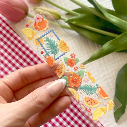 [ Double Sided ] Bookmark UV DTF Decal | Citrus Paradise